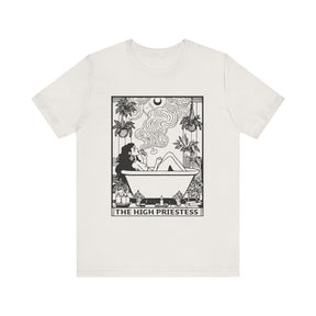 High Priestess Tarot Block Print Short Sleeve Tee - Goth Cloth Co.T - Shirt30087118158215756449