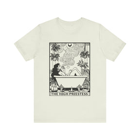High Priestess Tarot Block Print Short Sleeve Tee - Goth Cloth Co.T - Shirt48462926148776770722