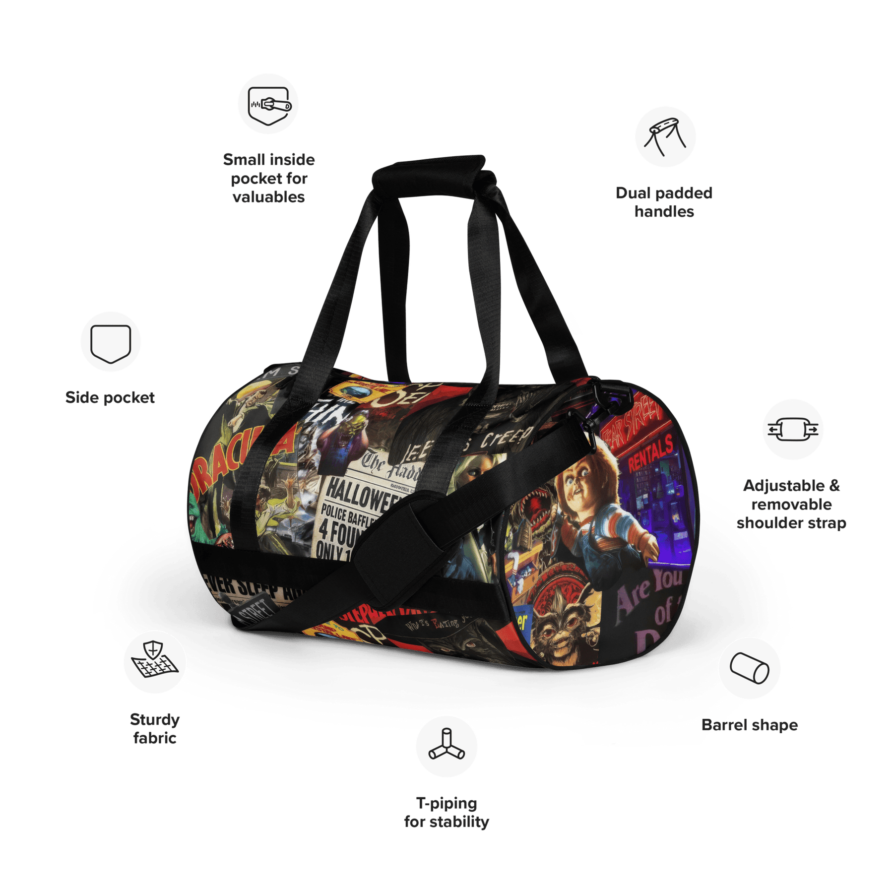 Hollywood Horrors Duffle Bag - Goth Cloth Co.gymwear7982149_15155