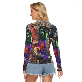 Hollywood Horrors Women's Long Sleeve Mesh Top - Goth Cloth Co.ADS-3WTXWC16-PFCWQ-FFFFFF-5XL