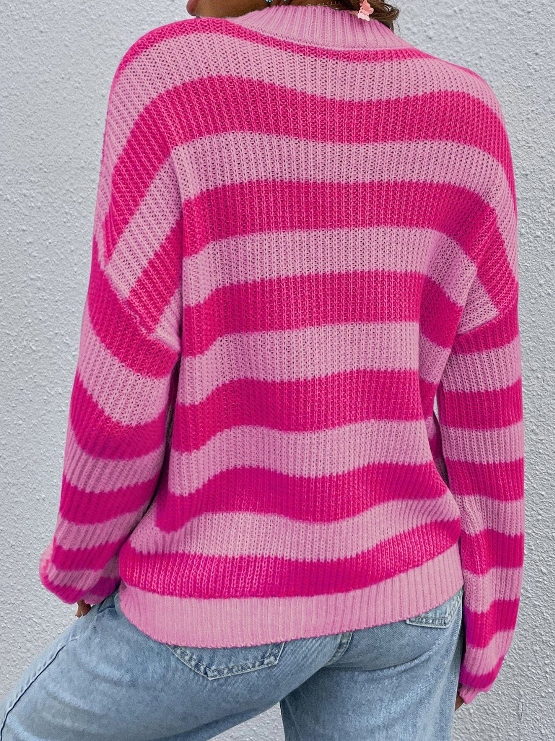 Honey Striped Round Neck Long Sleeve Sweater - Goth Cloth Co.sweater100100921449736