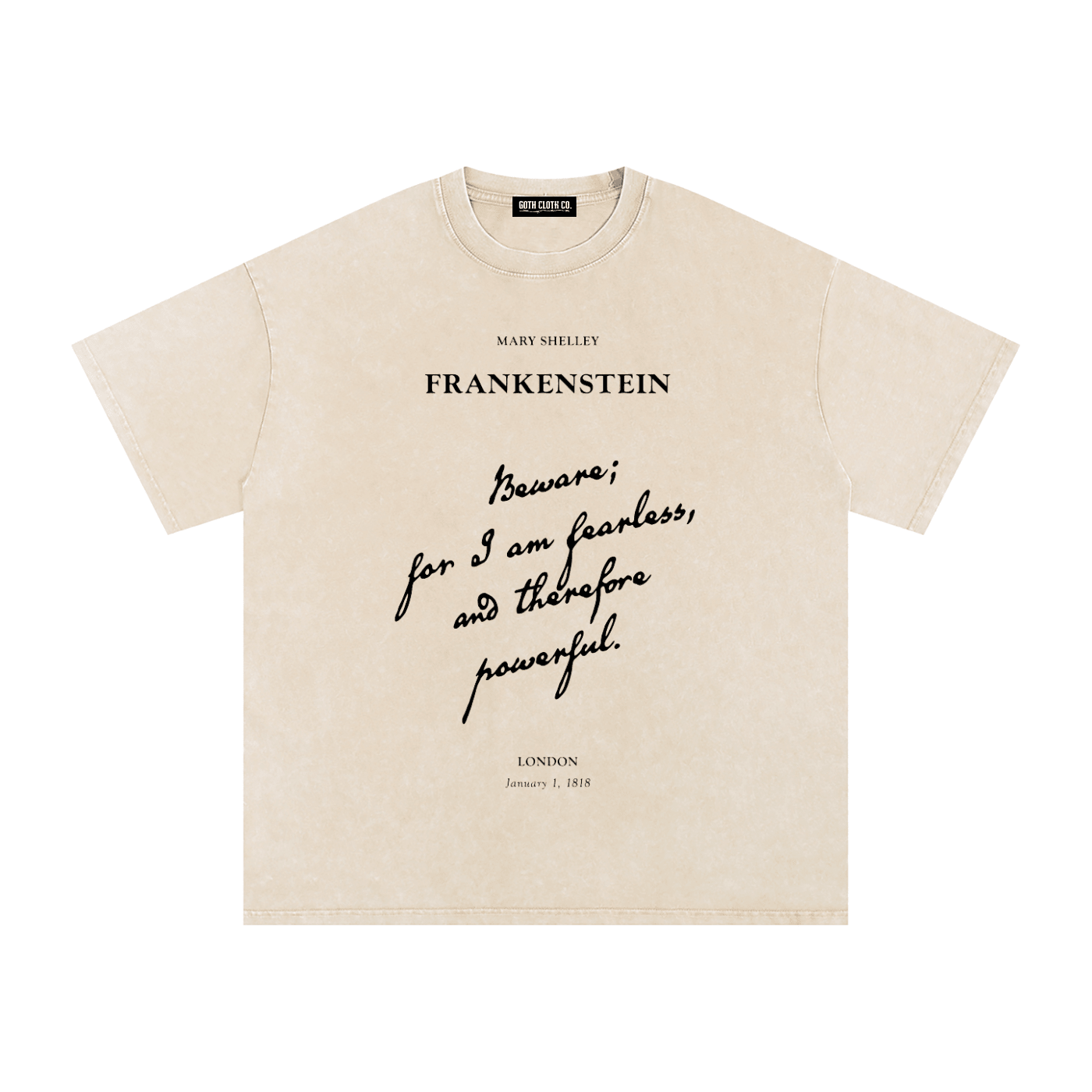I am Fearless Frankenstein Acid Wash T-Shirt