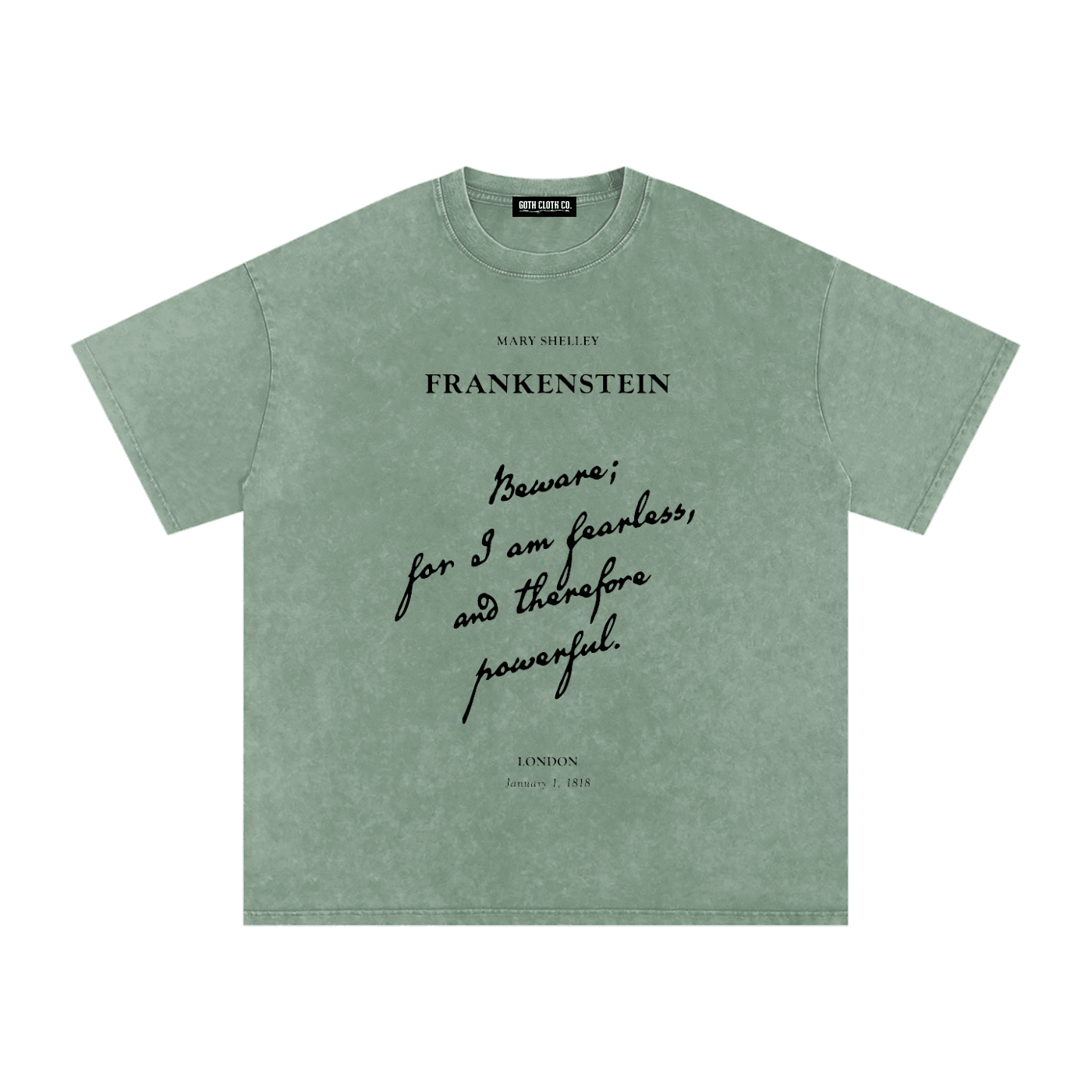 I am Fearless Frankenstein Acid Wash T-Shirt