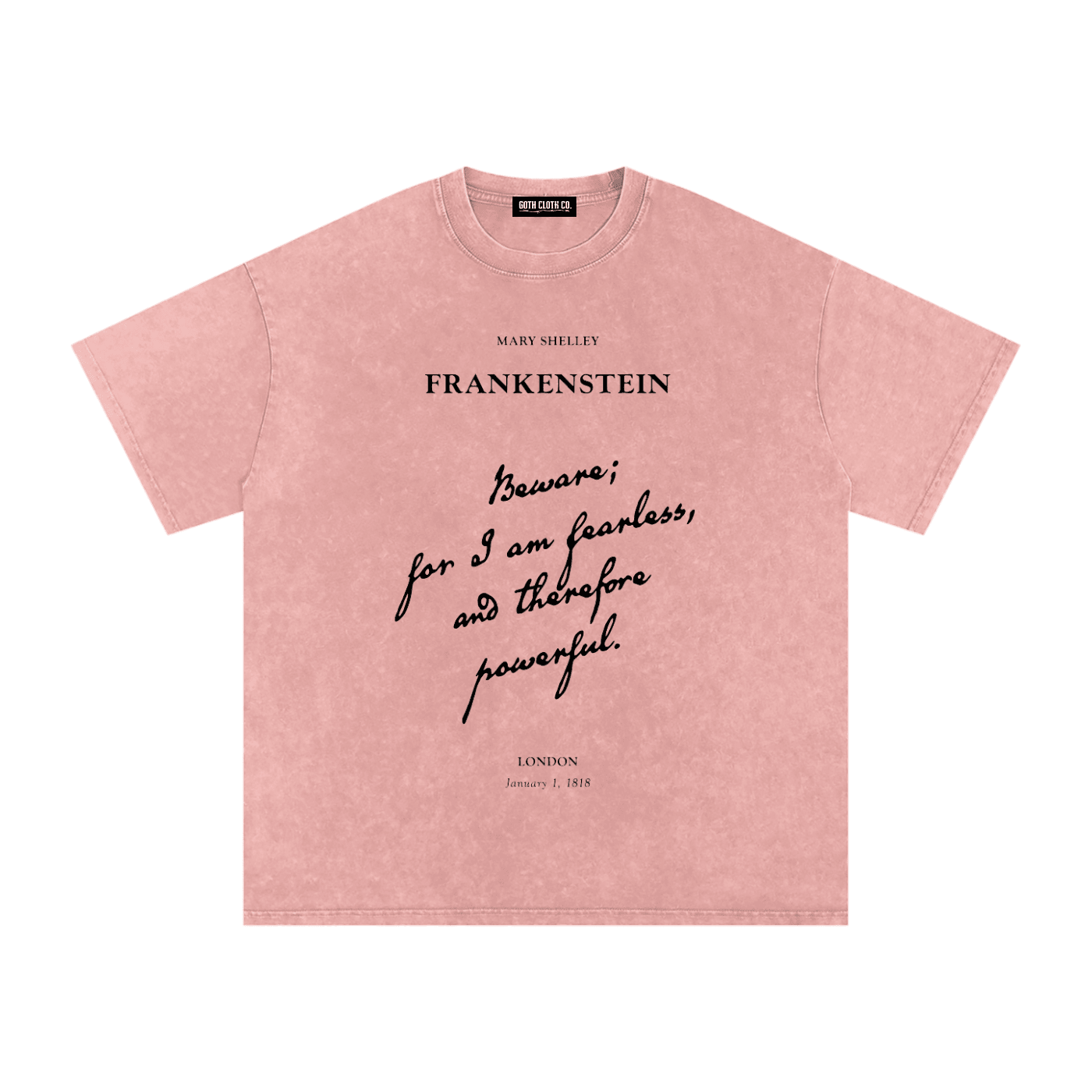 I am Fearless Frankenstein Acid Wash T-Shirt