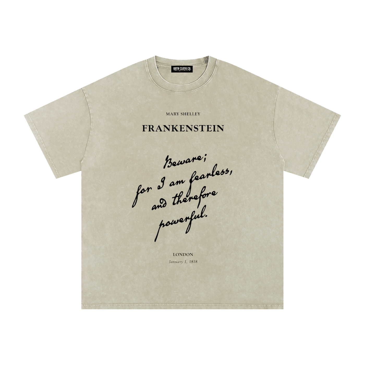 I am Fearless Frankenstein Acid Wash T-Shirt