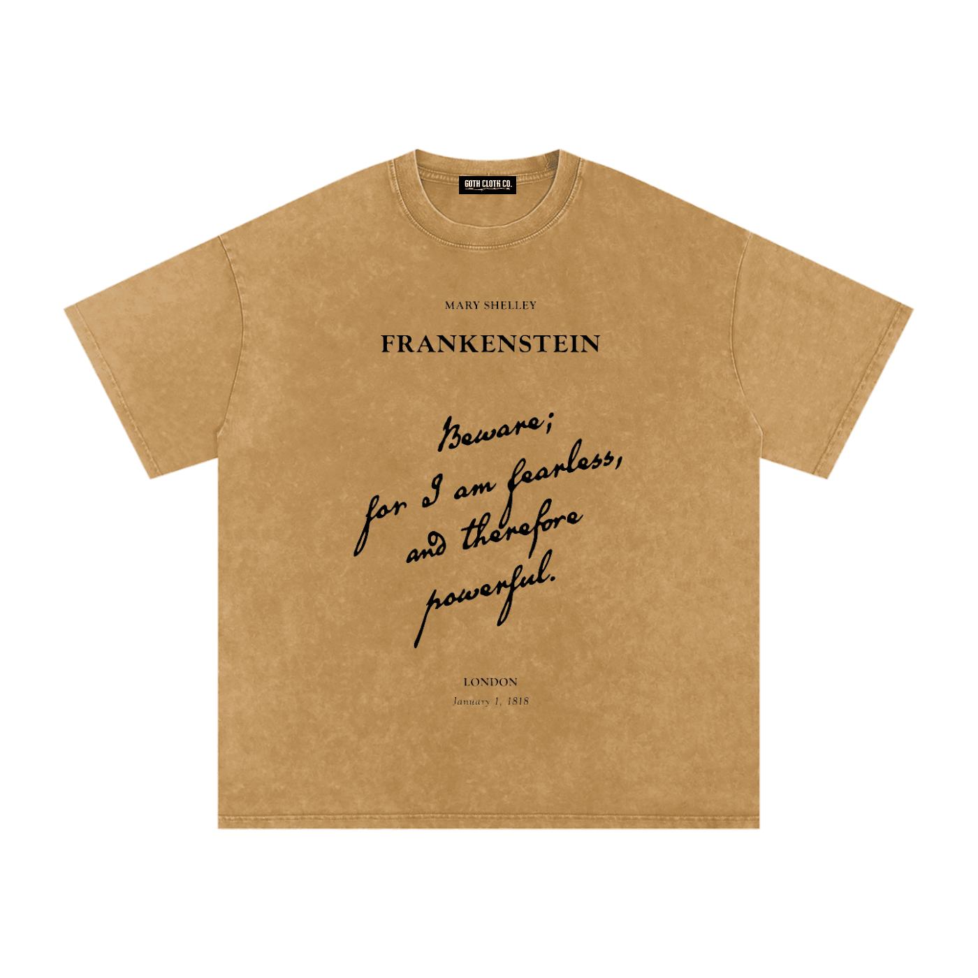 I am Fearless Frankenstein Acid Wash T-Shirt