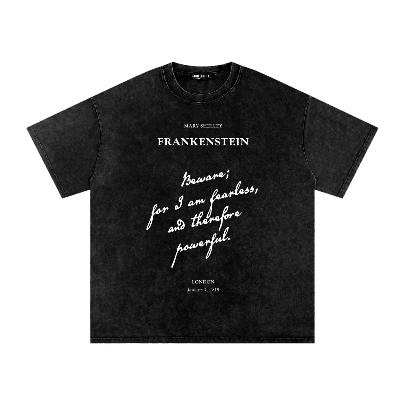 I am Fearless Frankenstein Acid Wash T-Shirt