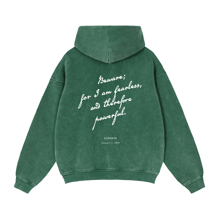 I am Fearless Frankenstein Fleece Zip Up Hoodie - Goth Cloth Co.gymwear261013PODTZ12249#016
