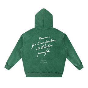 I am Fearless Frankenstein Vintage Wash Fleece Hoodie