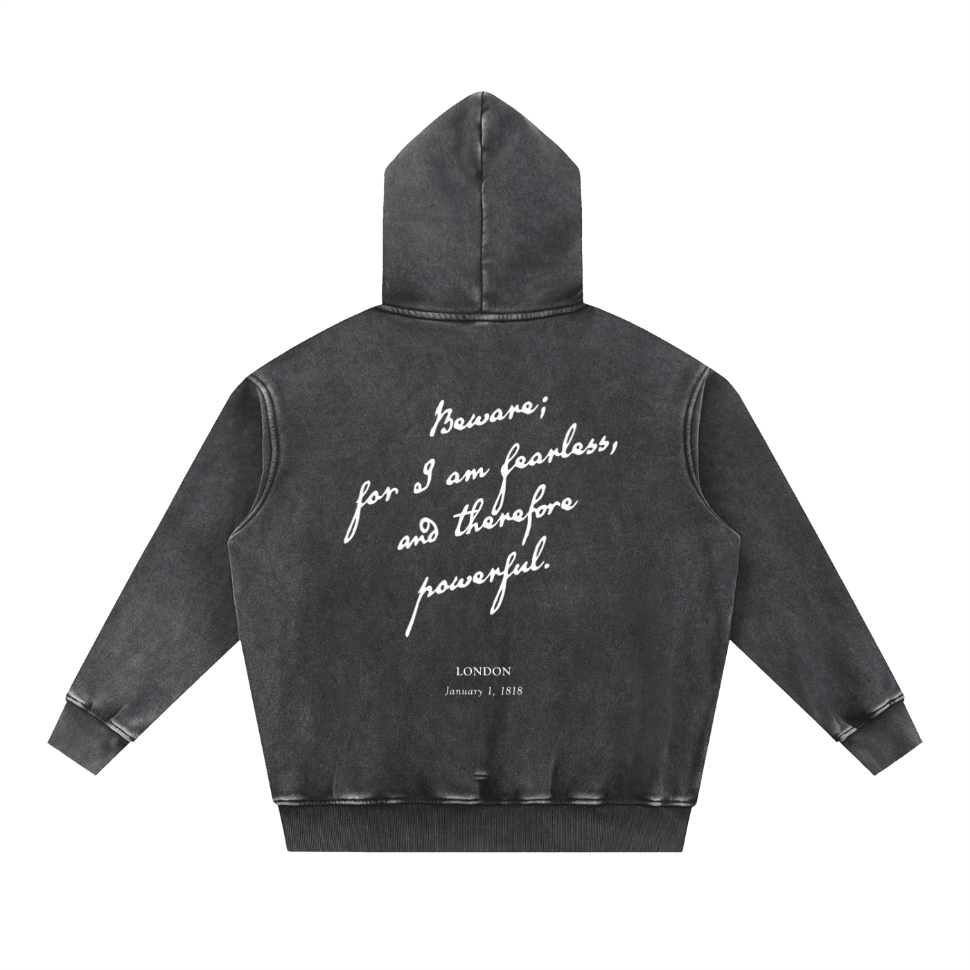 I am Fearless Frankenstein Vintage Wash Fleece Hoodie