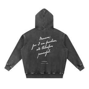 I am Fearless Frankenstein Vintage Wash Fleece Hoodie