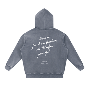 I am Fearless Frankenstein Vintage Wash Fleece Hoodie