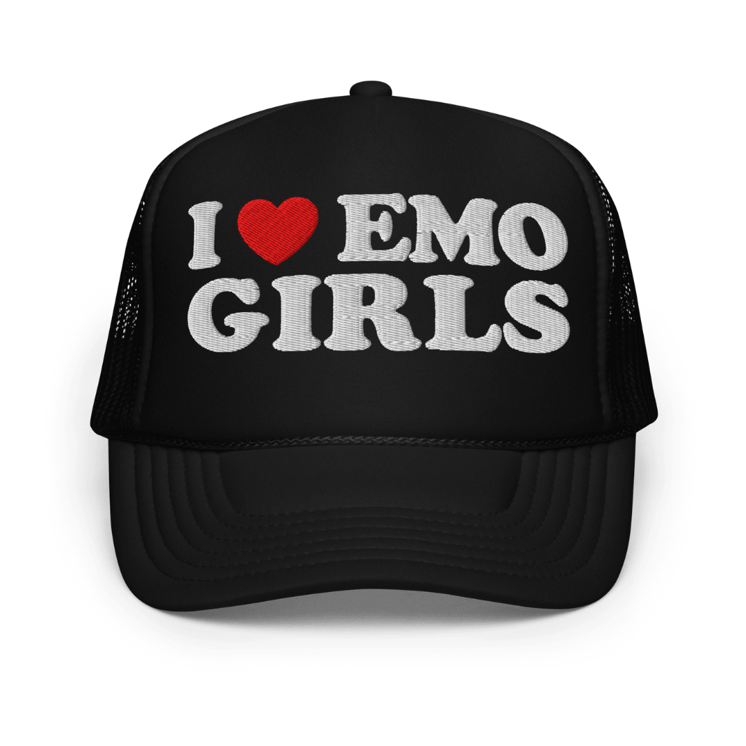 I Heart Emo Girls Foam Embroidered Trucker Hat - Goth Cloth Co.3114759_15904