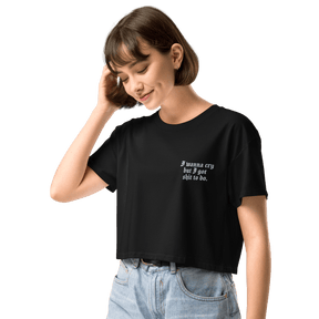 I Wanna Cry Embroidered Crop Top - Goth Cloth Co.8675601_16095