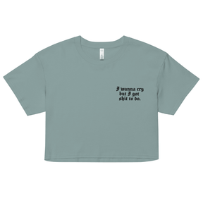 I Wanna Cry Embroidered Crop Top - Goth Cloth Co.8851953_20243