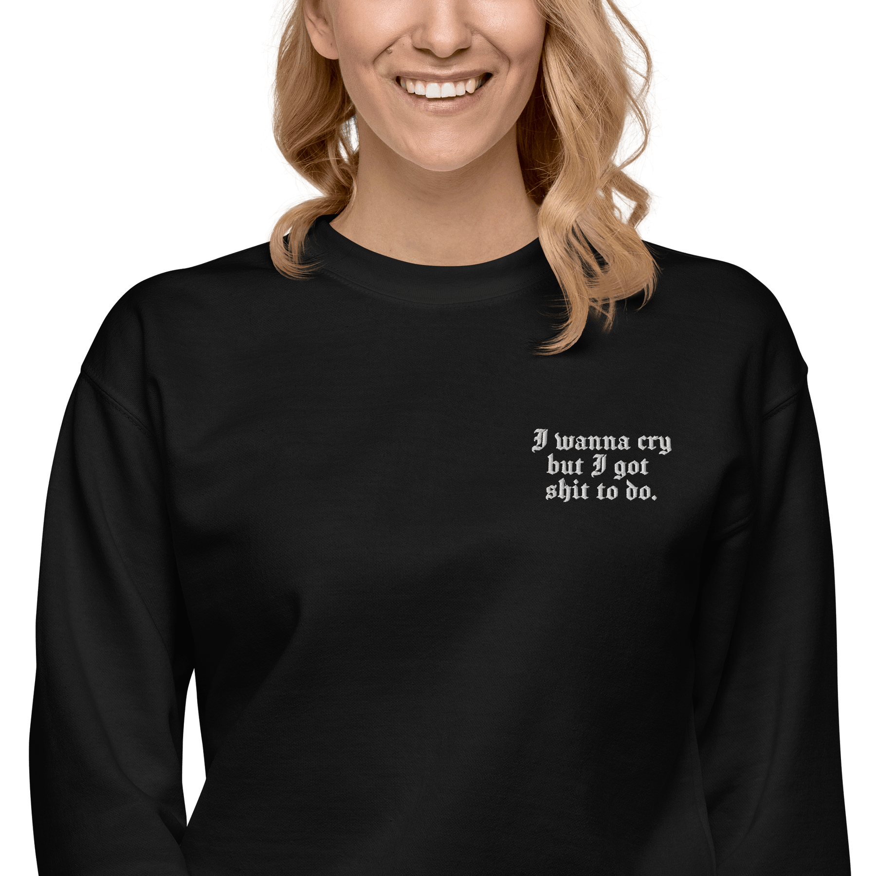 I Wanna Cry Embroidered Sweatshirt - Goth Cloth Co.7202611_11255