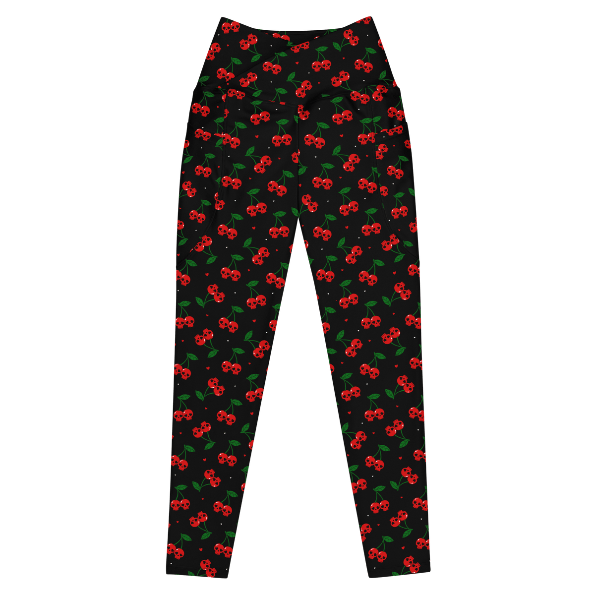Killer Cherries Crossover Leggings with Pockets - Goth Cloth Co.3318854_14137