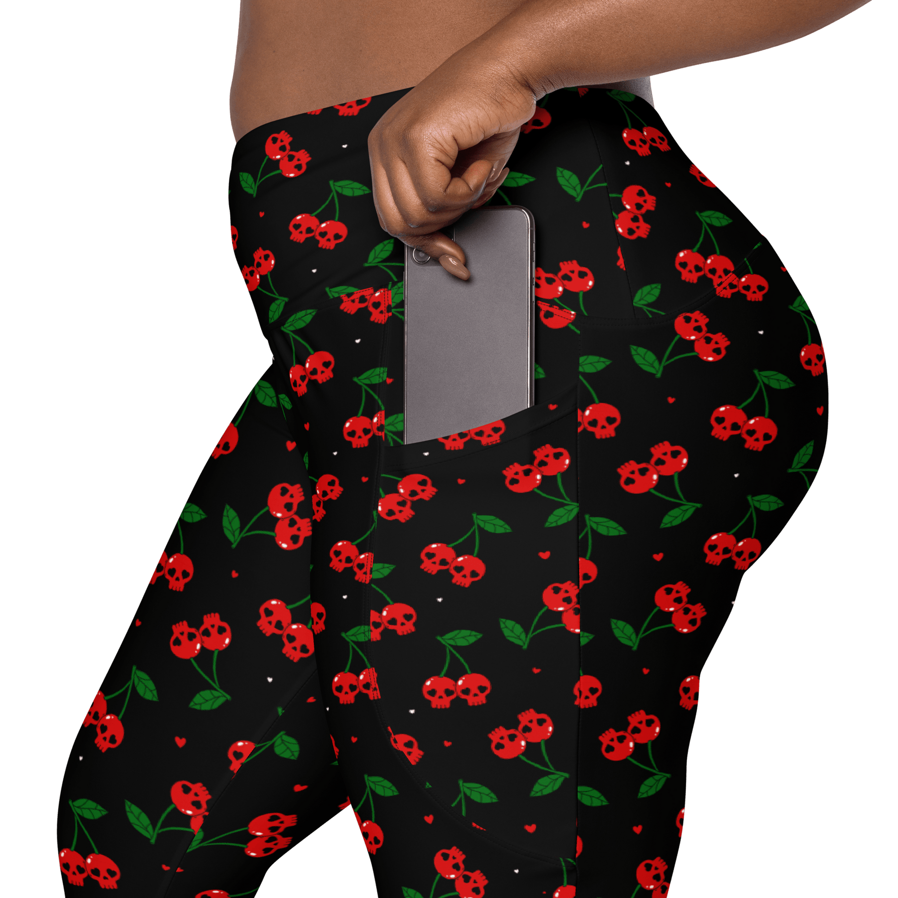 Killer Cherries Crossover Leggings with Pockets - Goth Cloth Co.3318854_14137