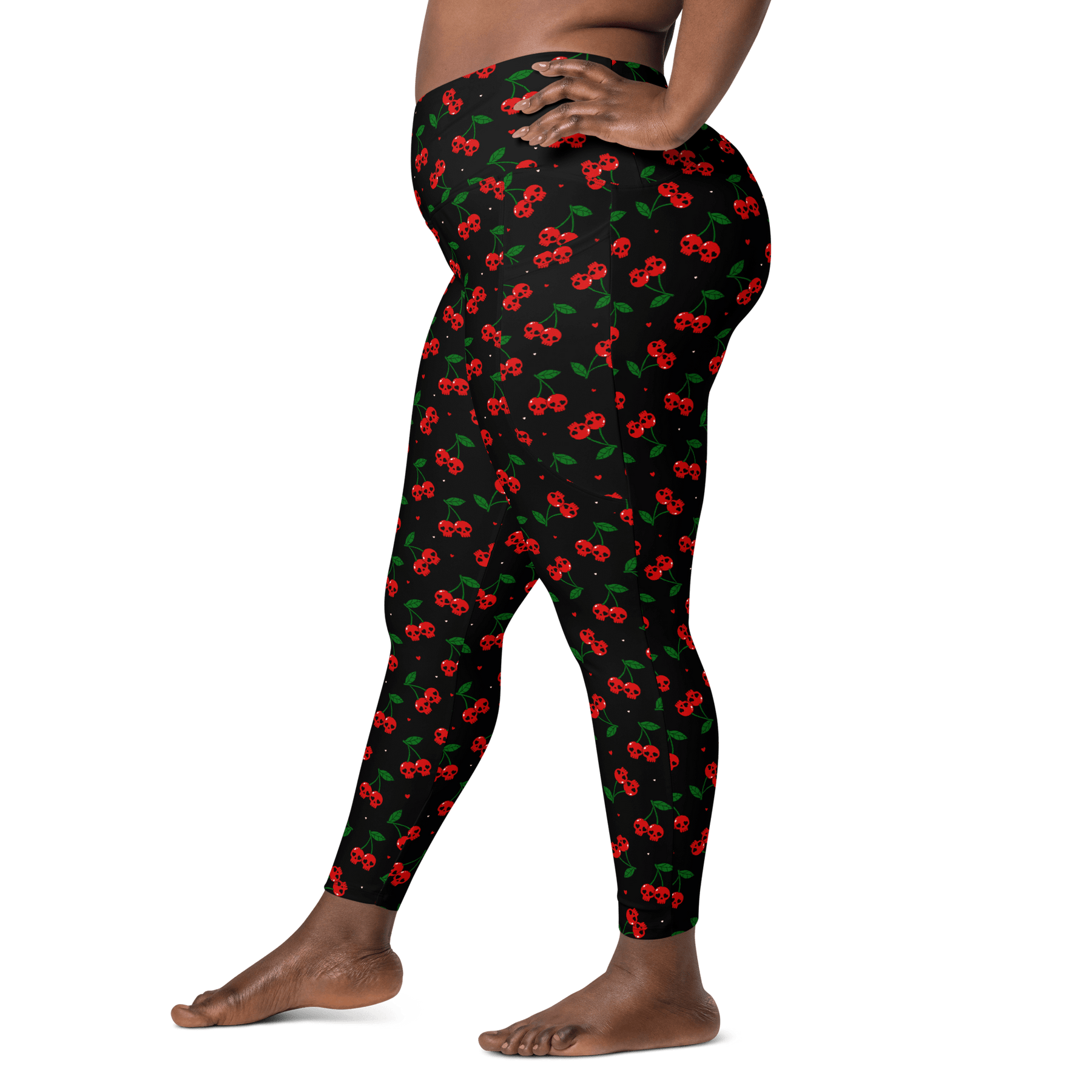 Killer Cherries Crossover Leggings with Pockets - Goth Cloth Co.3318854_14137