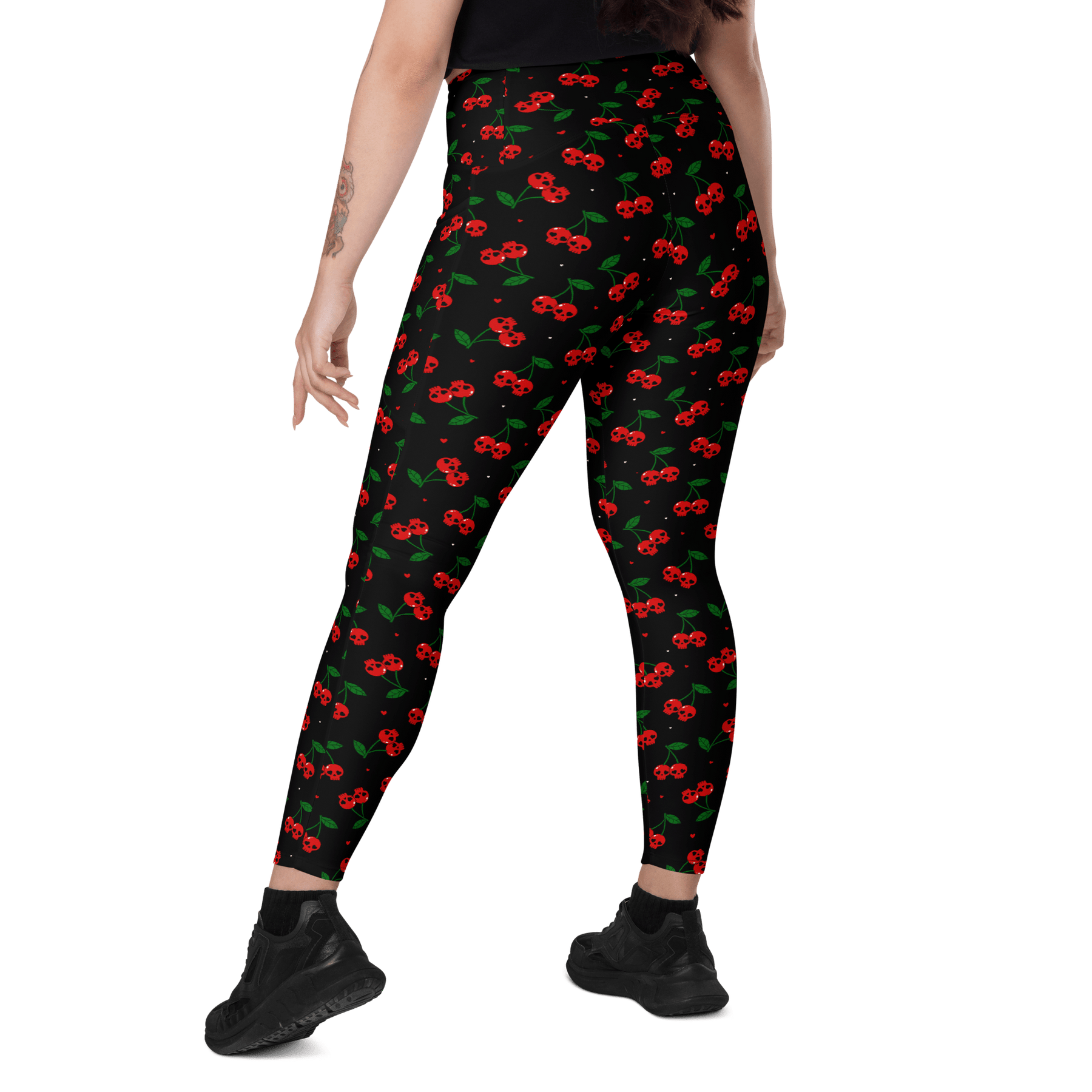 Killer Cherries Crossover Leggings with Pockets - Goth Cloth Co.3318854_14137