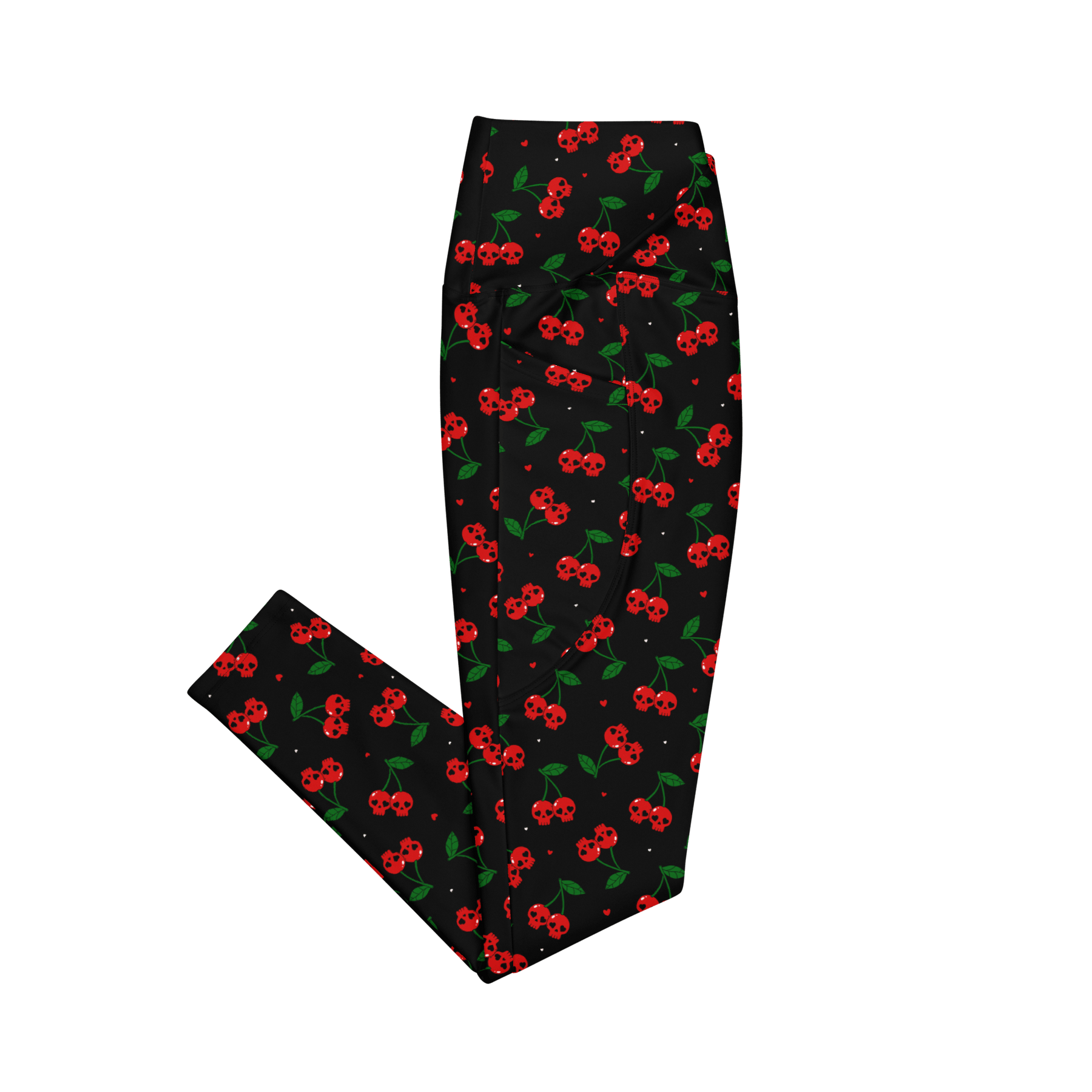 Killer Cherries Crossover Leggings with Pockets - Goth Cloth Co.3318854_14137