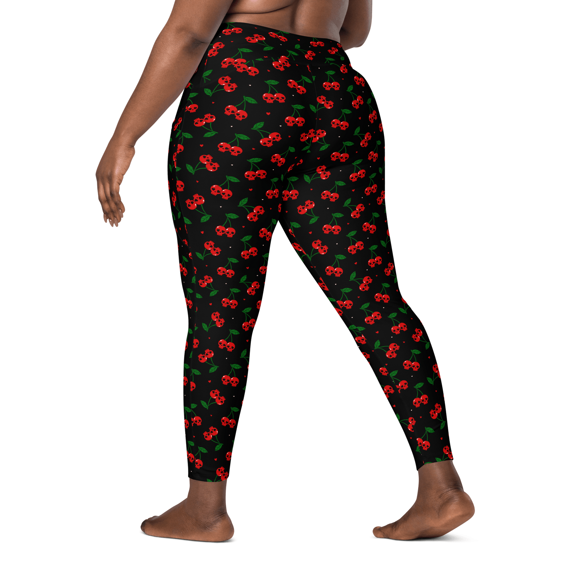 Killer Cherries Crossover Leggings with Pockets - Goth Cloth Co.3318854_14137