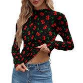 Killer Cherries Women's Long Sleeve Mesh Top - Goth Cloth Co.ADS-3WTXWC16-PFCWV-FFFFFF-XS