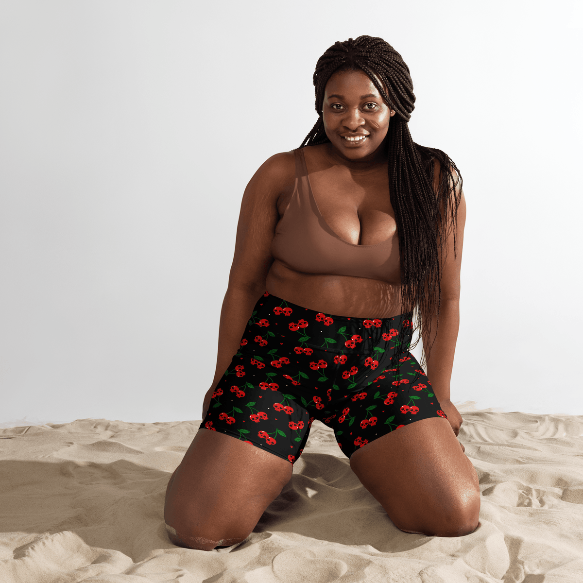 Killer Cherries Yoga Shorts - Goth Cloth Co.6300897_9079