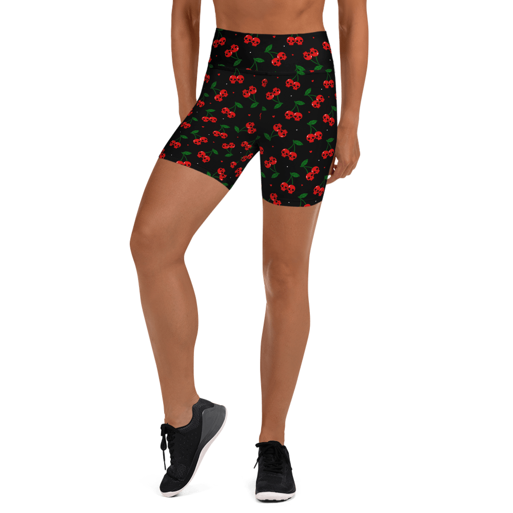 Killer Cherries Yoga Shorts - Goth Cloth Co.6300897_9079