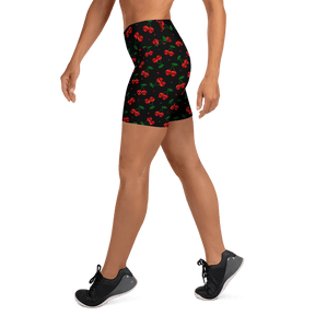 Killer Cherries Yoga Shorts - Goth Cloth Co.6300897_9079