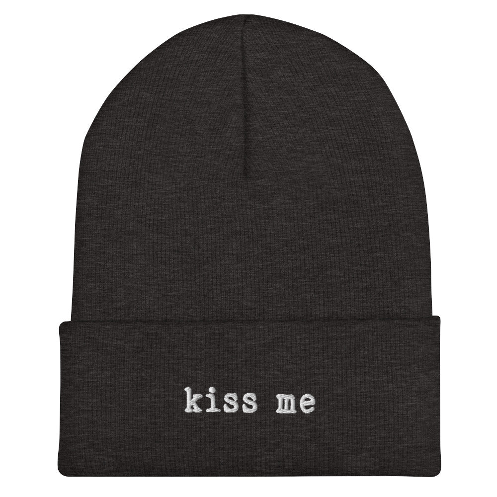 Kiss Me Typewriter Gothic Knit Beanie - Goth Cloth Co.4946157_12881