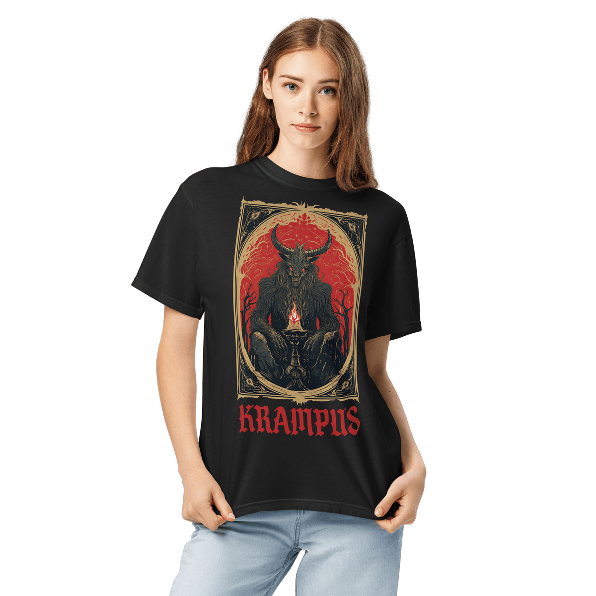 Krampus Tarot Unisex Comfy Tee - Goth Cloth Co.2080665_21534