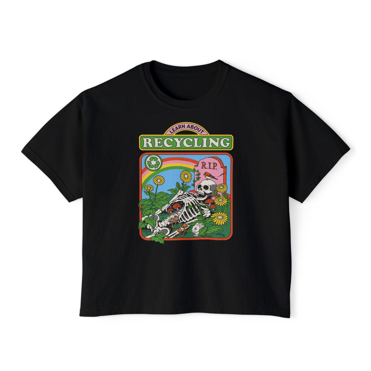 Learn About Recycling Skeleton Crop Top - Goth Cloth Co.T-Shirt27906599343685789164