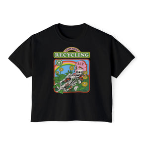 Learn About Recycling Skeleton Crop Top - Goth Cloth Co.T-Shirt27906599343685789164