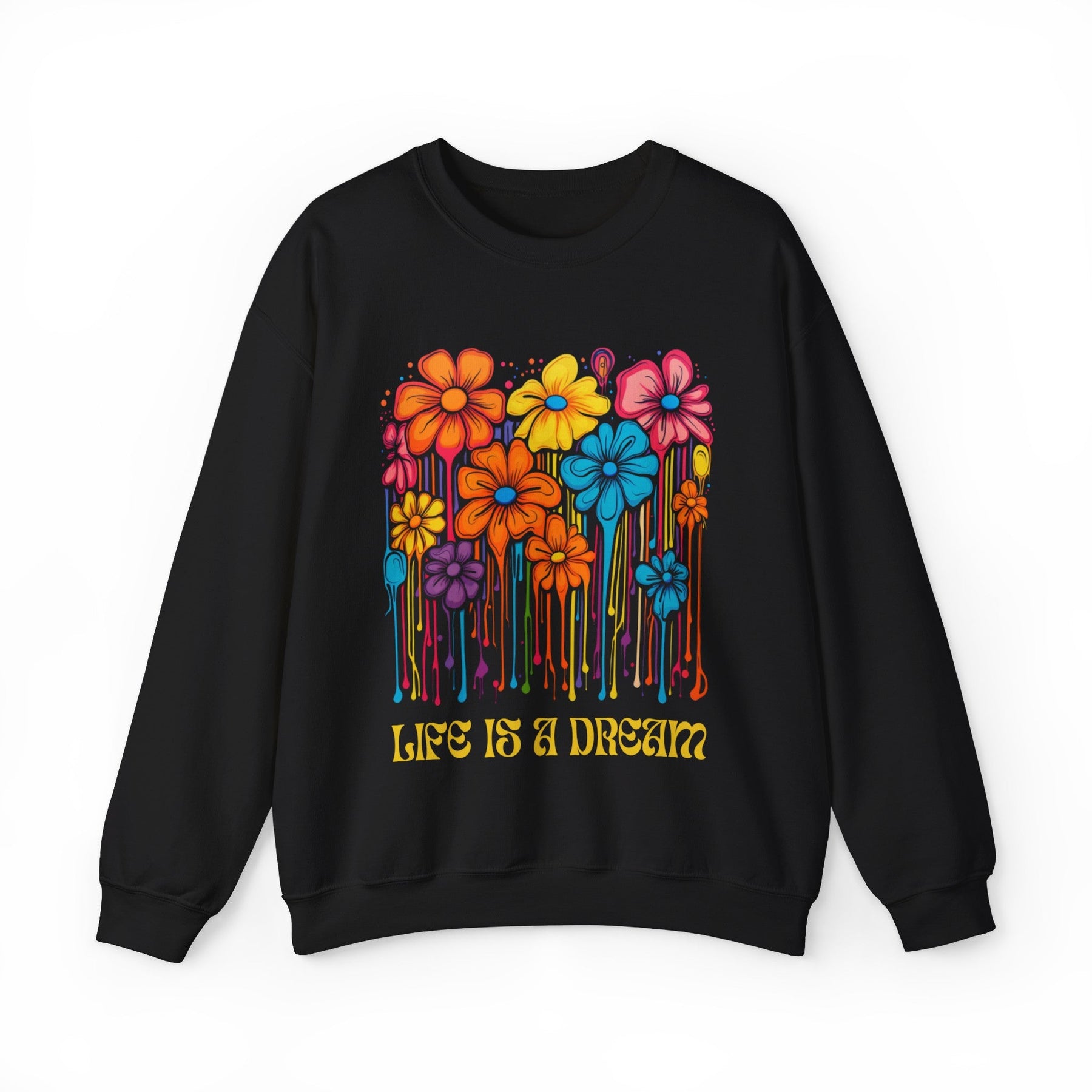 Life is a Dream Acid Flowers Sweatshirt - Goth Cloth Co.Sweatshirt24089990853125192987