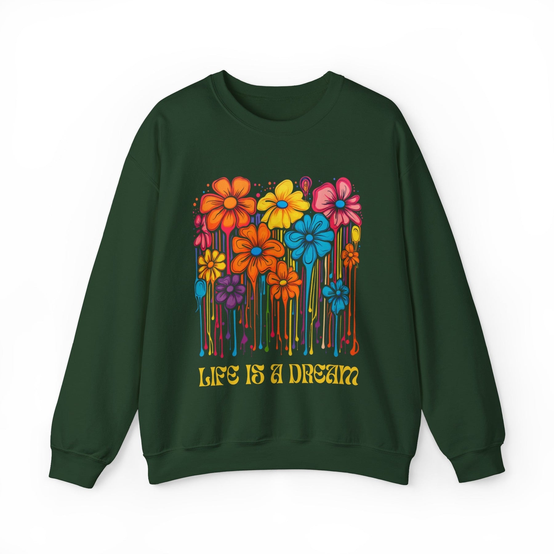 Life is a Dream Acid Flowers Sweatshirt - Goth Cloth Co.Sweatshirt51867111027185606017