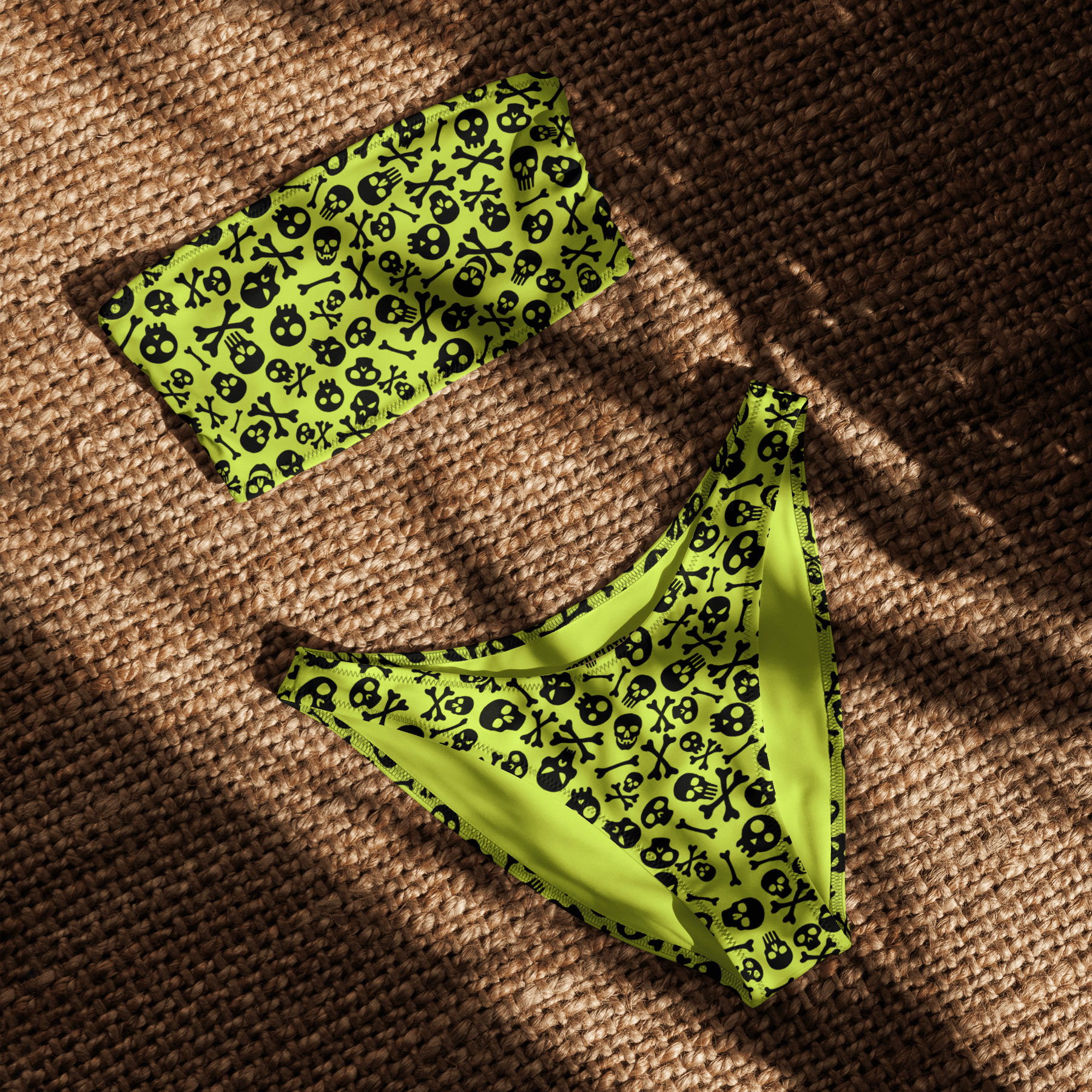 Lime Bones Bandeau Bikini Top - Goth Cloth Co.3132673_22682