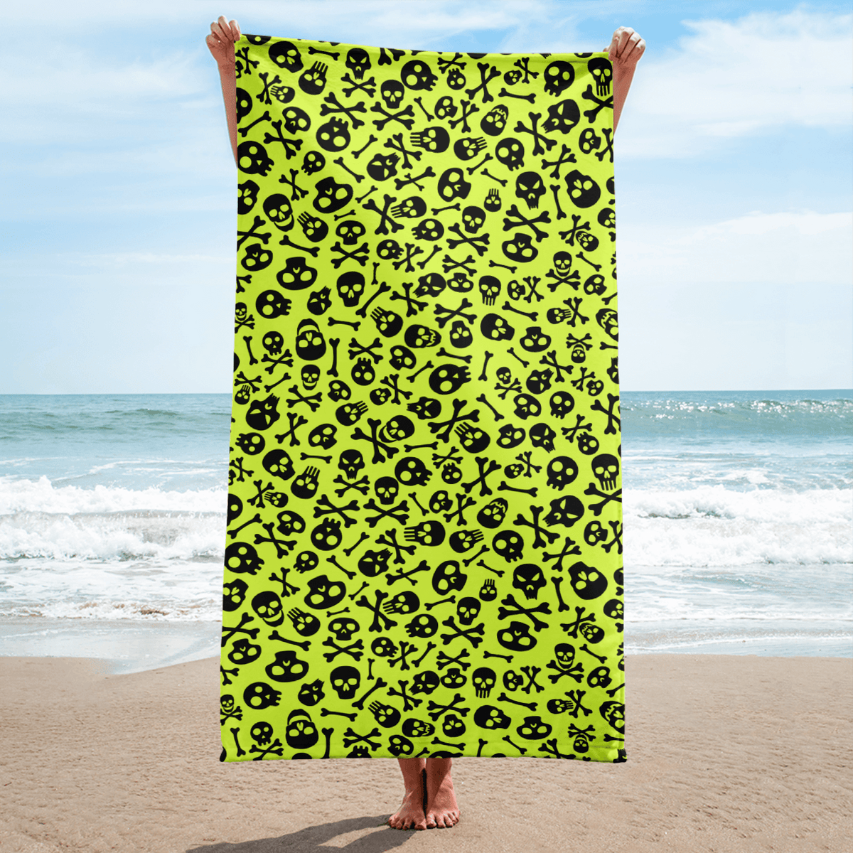 Lime Bones Beach Towel - Goth Cloth Co.7741391_8874