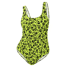 Lime Bones One-Piece Swimsuit - Goth Cloth Co.3951567_9014