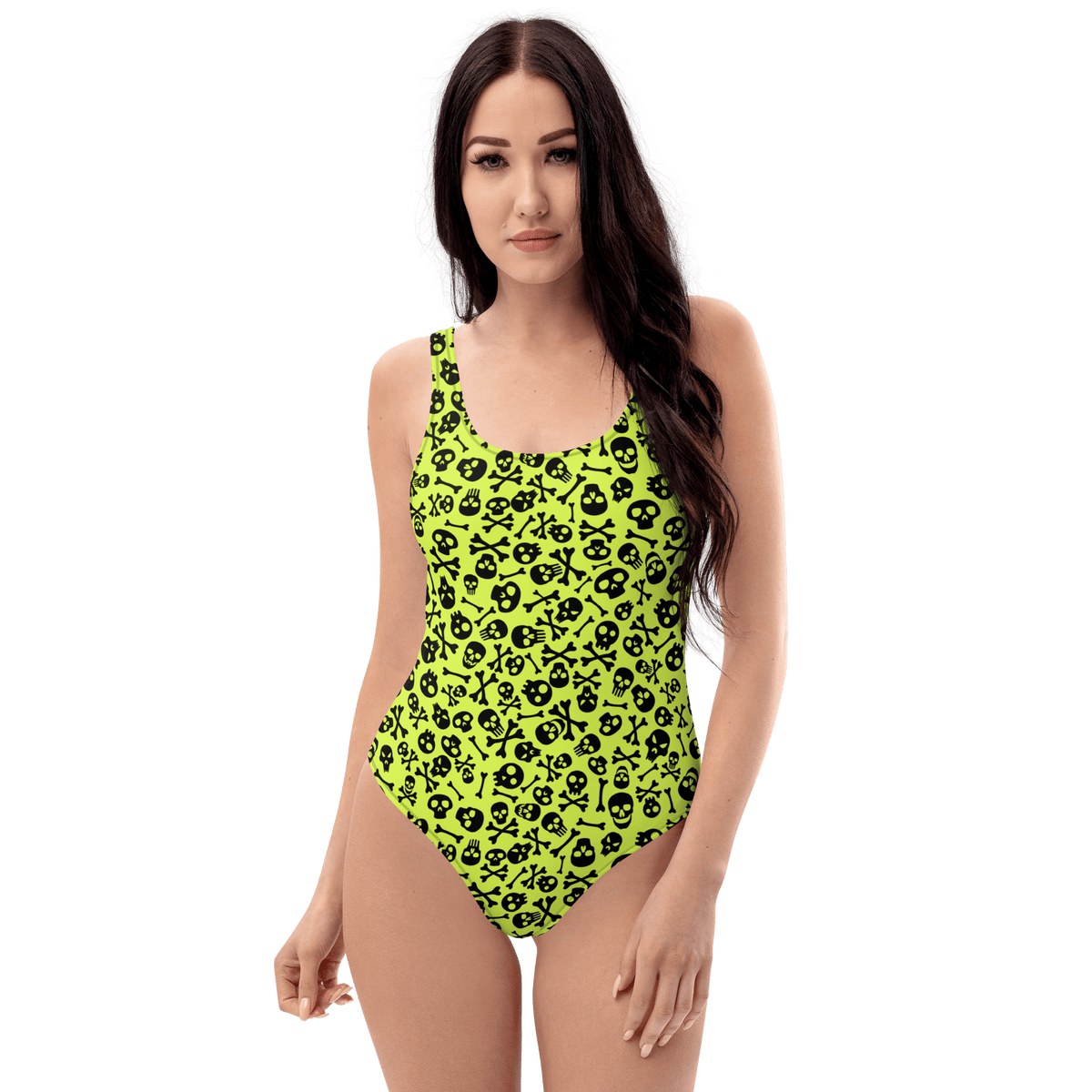 Lime Bones One-Piece Swimsuit - Goth Cloth Co.3951567_9014