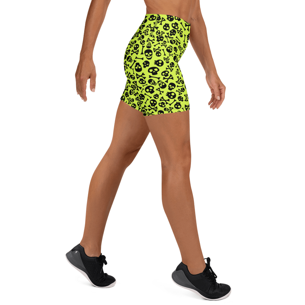 Lime Bones Yoga Shorts - Goth Cloth Co.2298704_9079