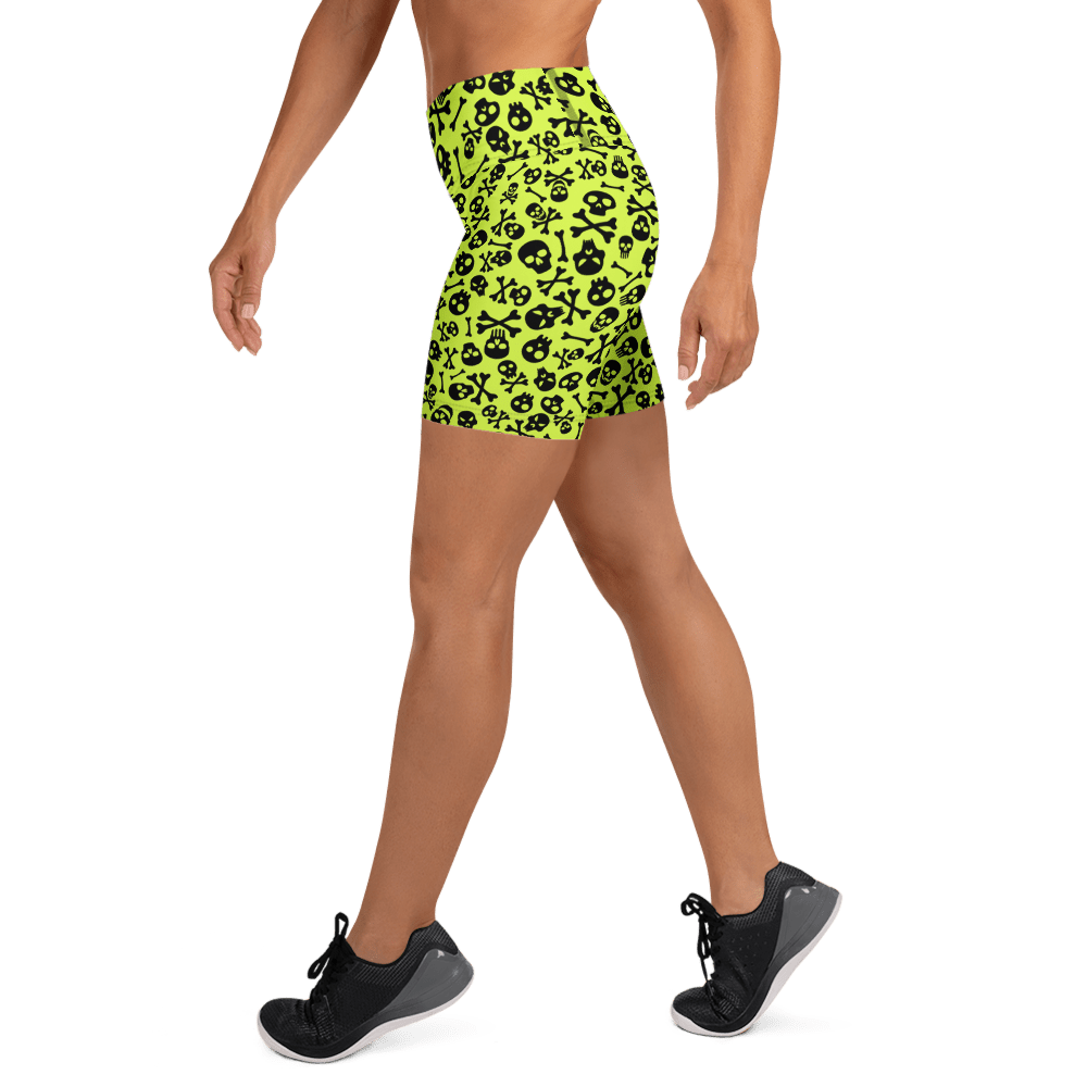 Lime Bones Yoga Shorts - Goth Cloth Co.2298704_9079