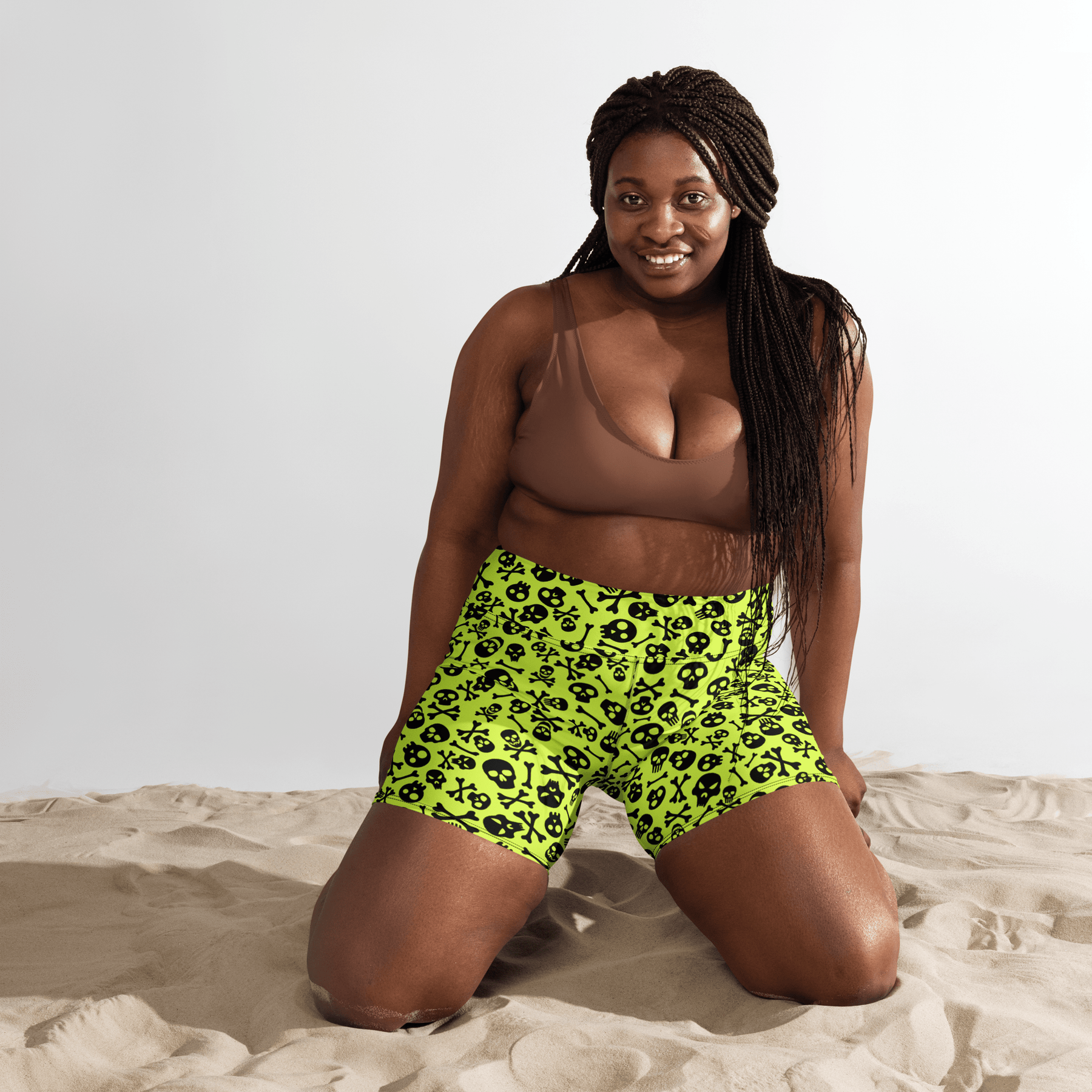 Lime Bones Yoga Shorts - Goth Cloth Co.2298704_9079