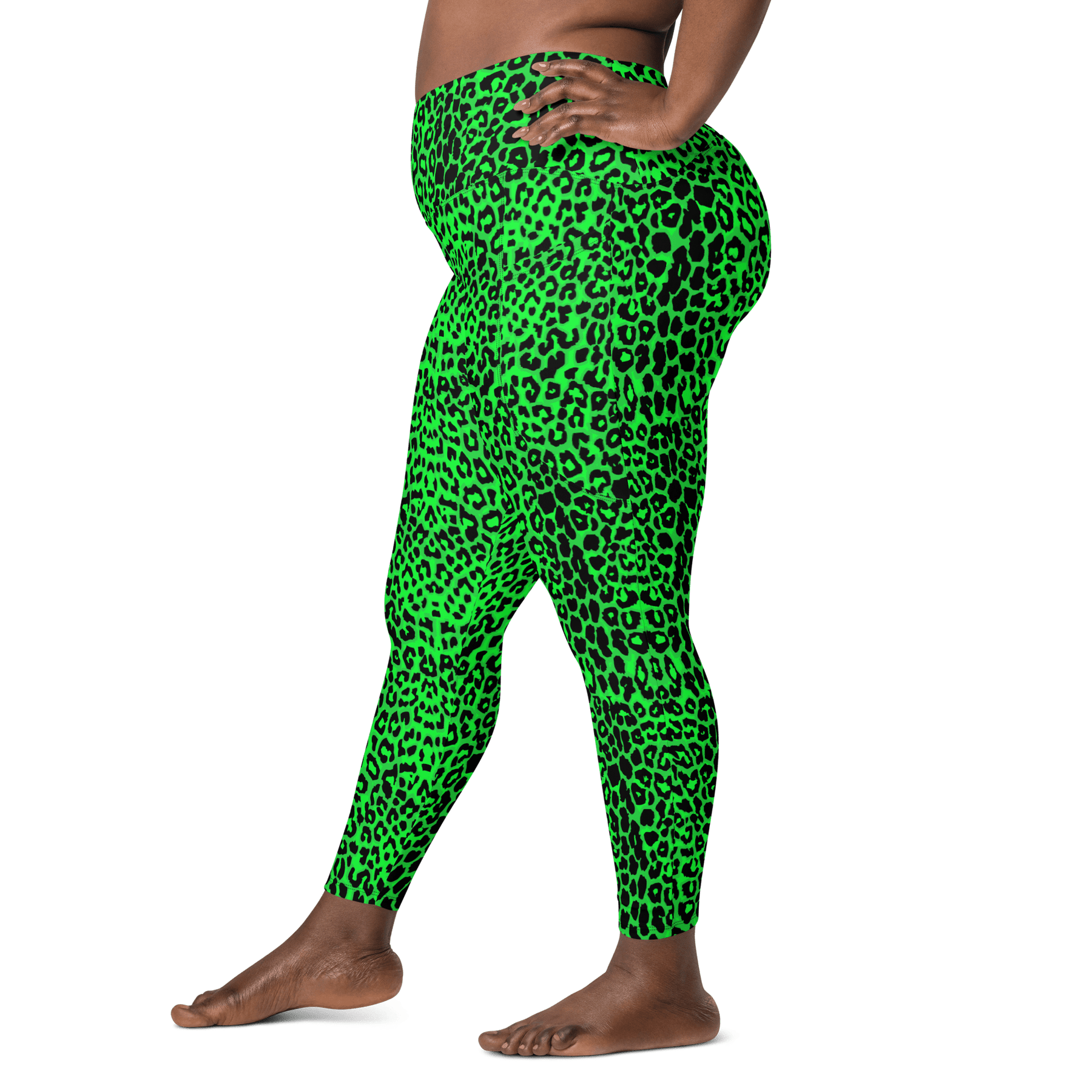 Lime Leopard Crossover Leggings with Pockets - Goth Cloth Co.3399478_14137