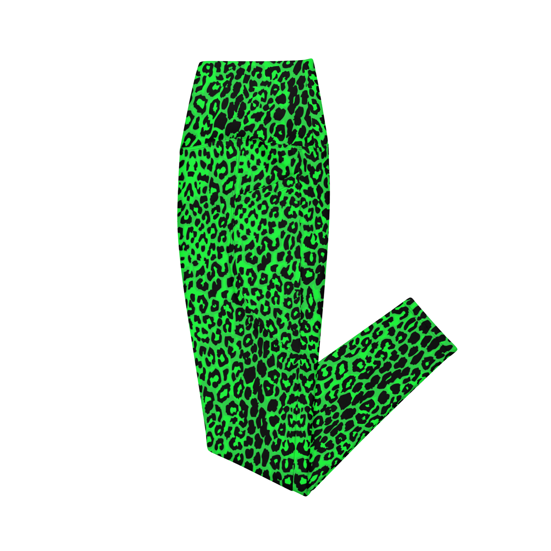 Lime Leopard Crossover Leggings with Pockets - Goth Cloth Co.3399478_14137