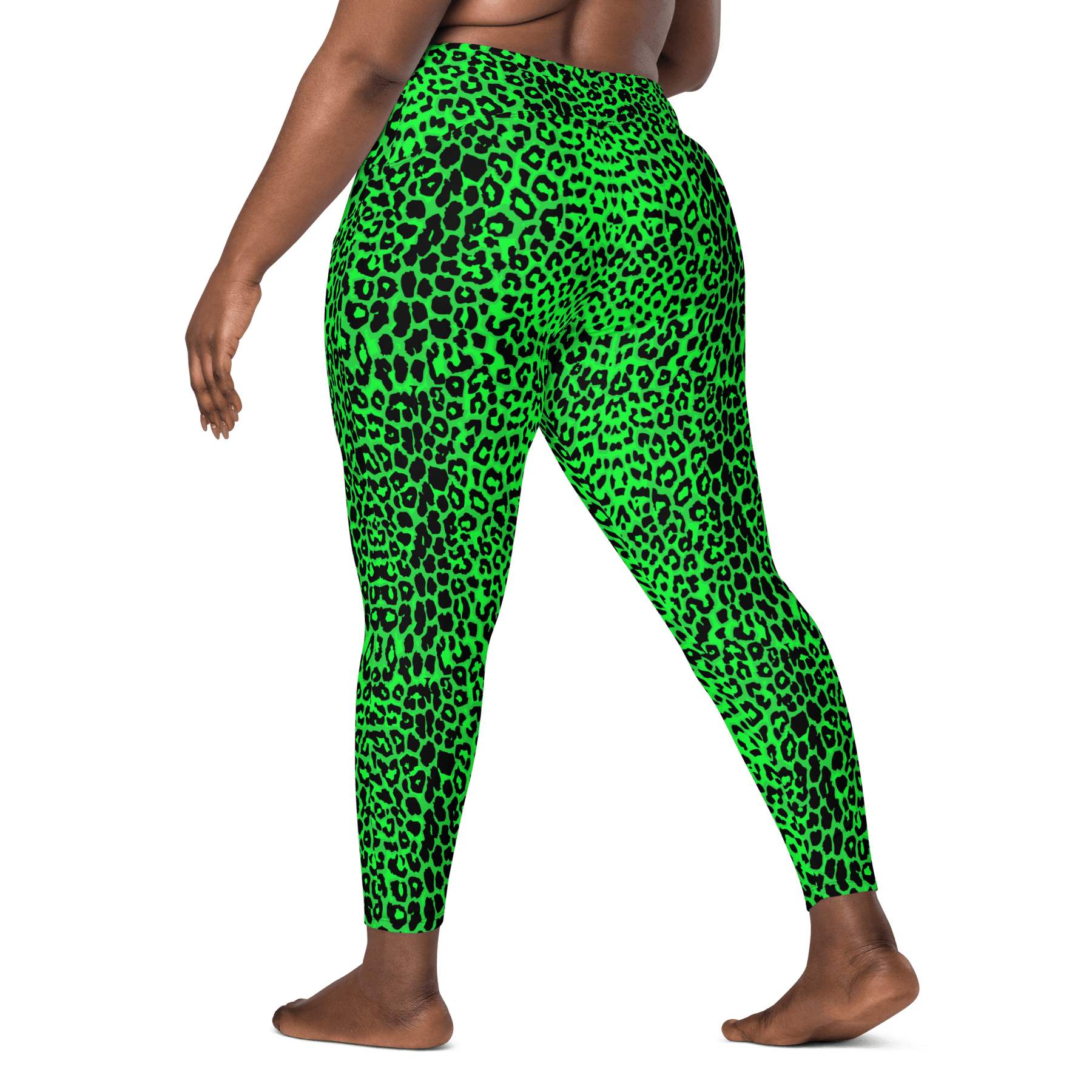 Lime Leopard Crossover Leggings with Pockets - Goth Cloth Co.3399478_14137