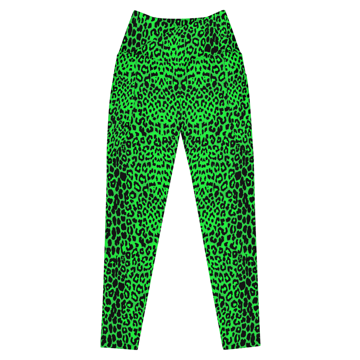 Lime Leopard Crossover Leggings with Pockets - Goth Cloth Co.3399478_14137