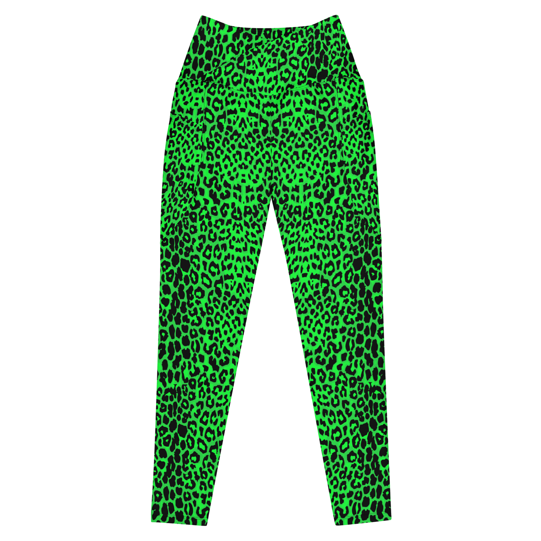 Lime Leopard Crossover Leggings with Pockets - Goth Cloth Co.3399478_14137