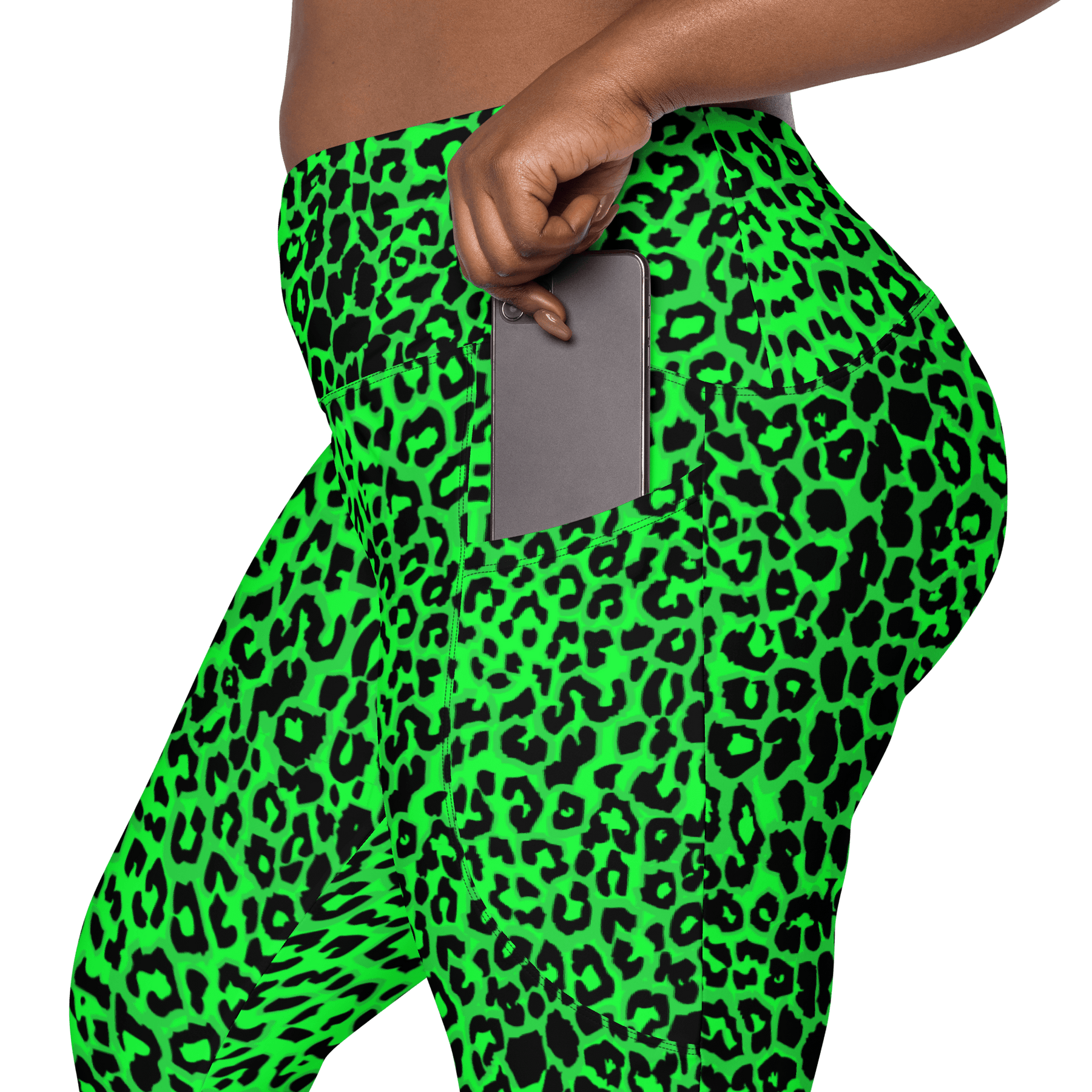 Lime Leopard Crossover Leggings with Pockets - Goth Cloth Co.3399478_14137