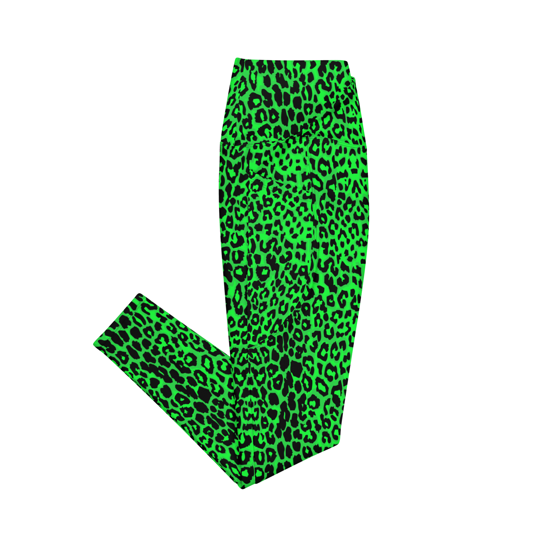 Lime Leopard Crossover Leggings with Pockets - Goth Cloth Co.3399478_14137